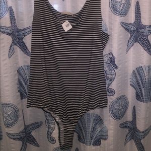 Never Worn Striped Tank Top Bodysuit!!